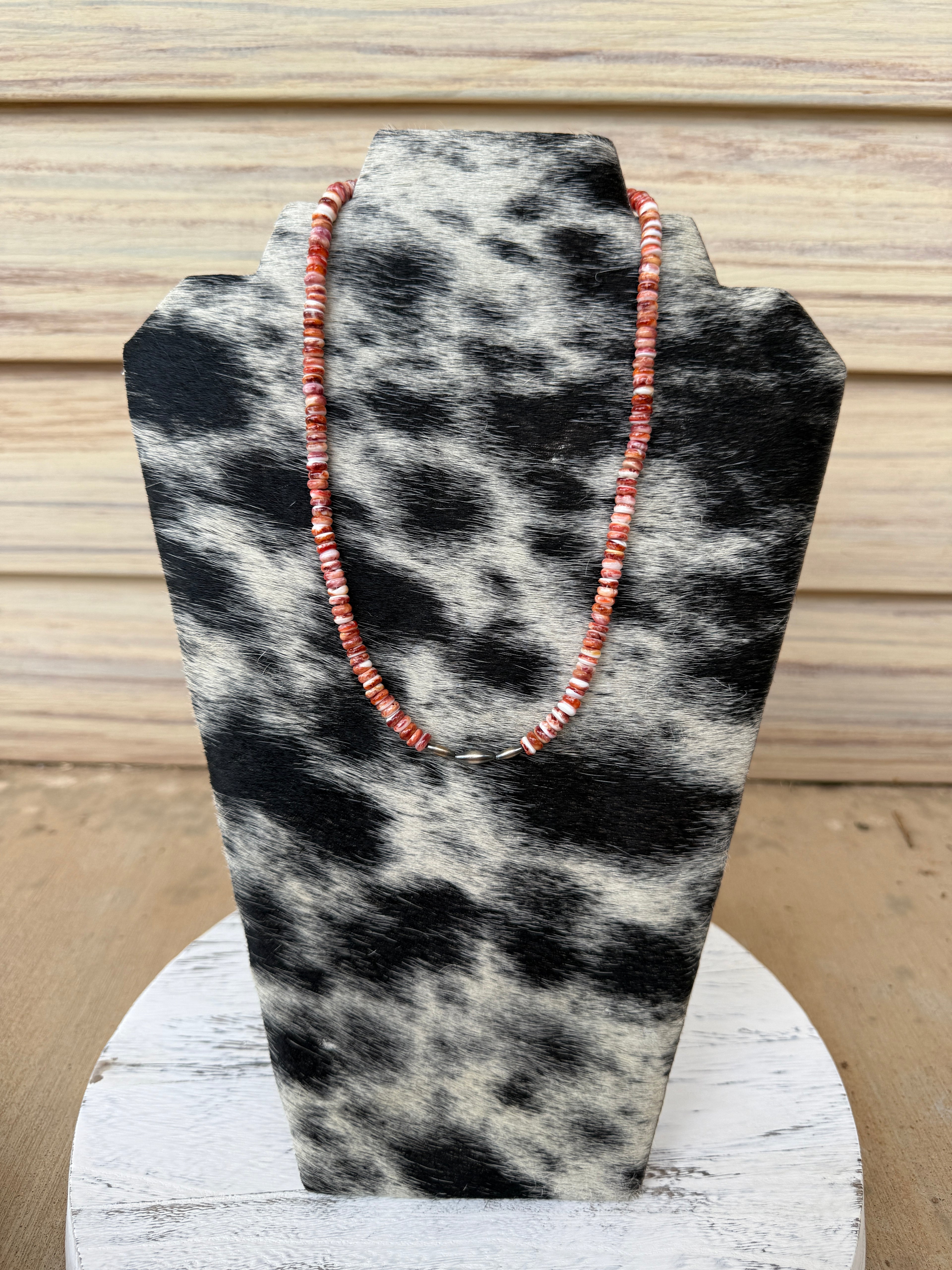 Red & Purple Spiny with Navajo Torpedo Necklace