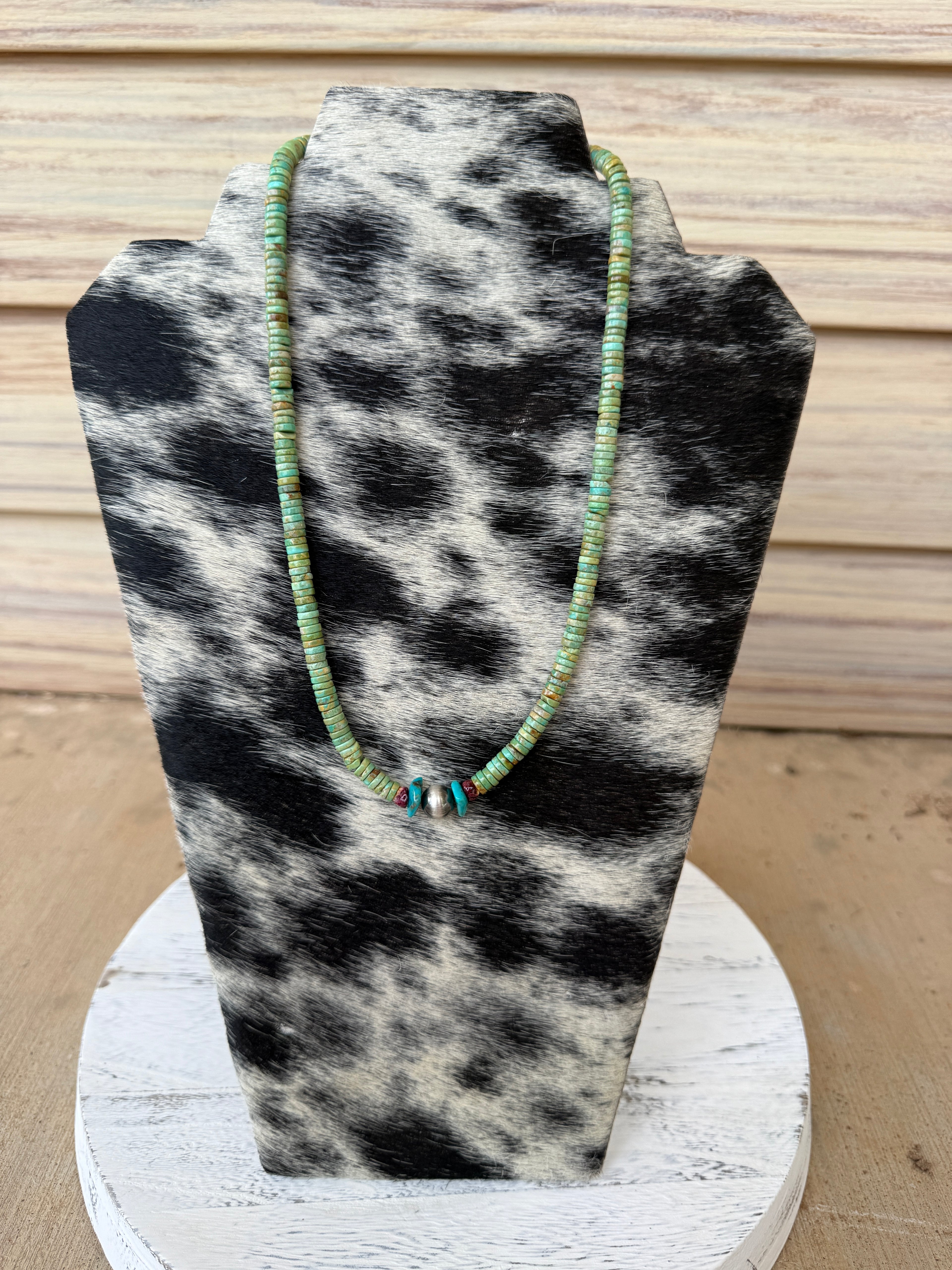 Turquoise, Spiny Oyster & Navajo Pearl Necklace