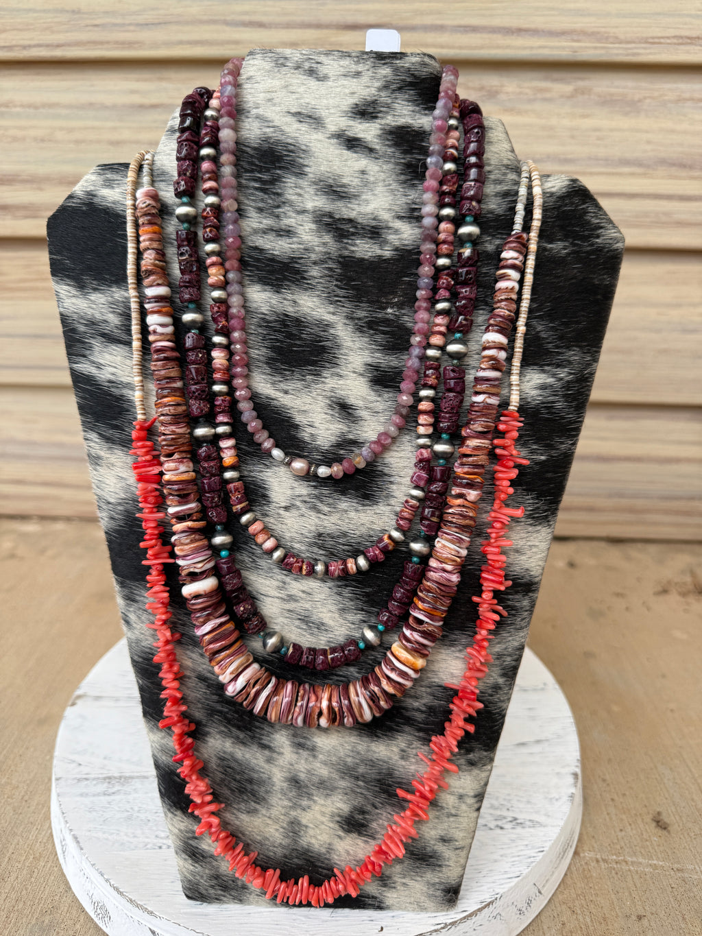 Pink Coral & Heishi Necklace