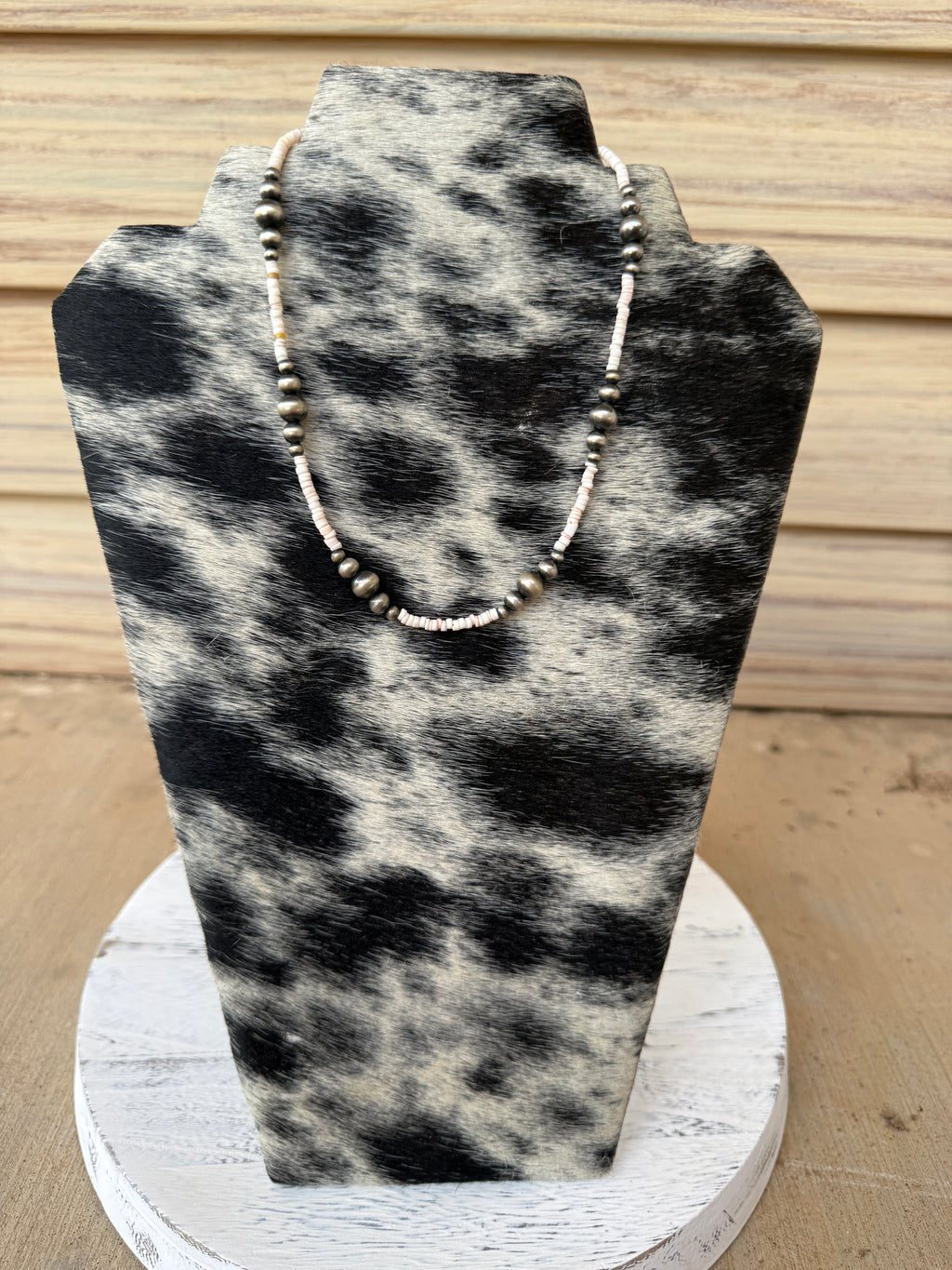 Navajo Pearl & Pink Heishi Necklace