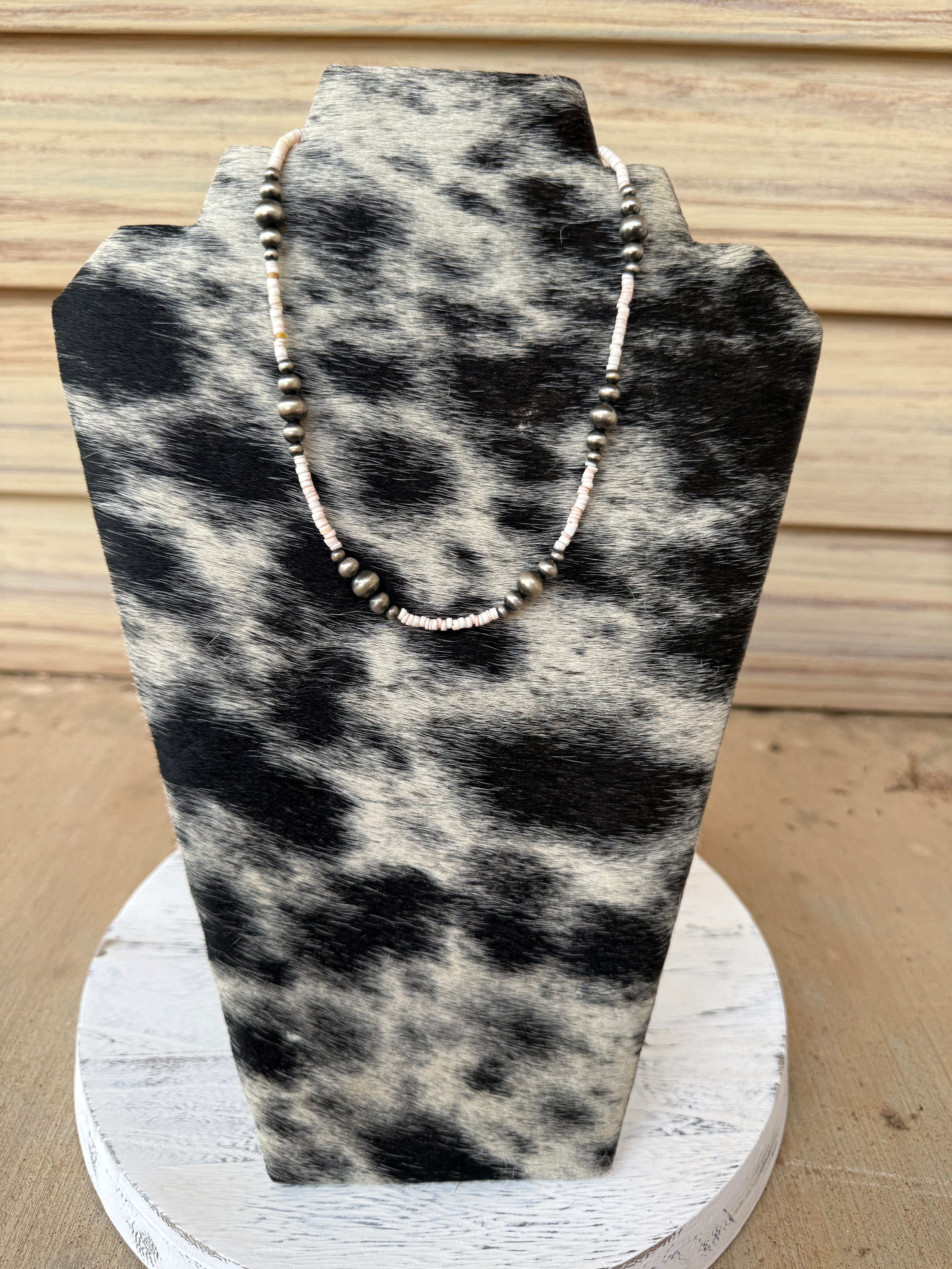 Navajo Pearl & Pink Heishi Necklace