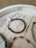 Gemstone, Freshwater Pearl & Sterling Pearl Bracelet