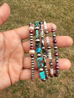Gemstone, Freshwater Pearl & Sterling Pearl Bracelet