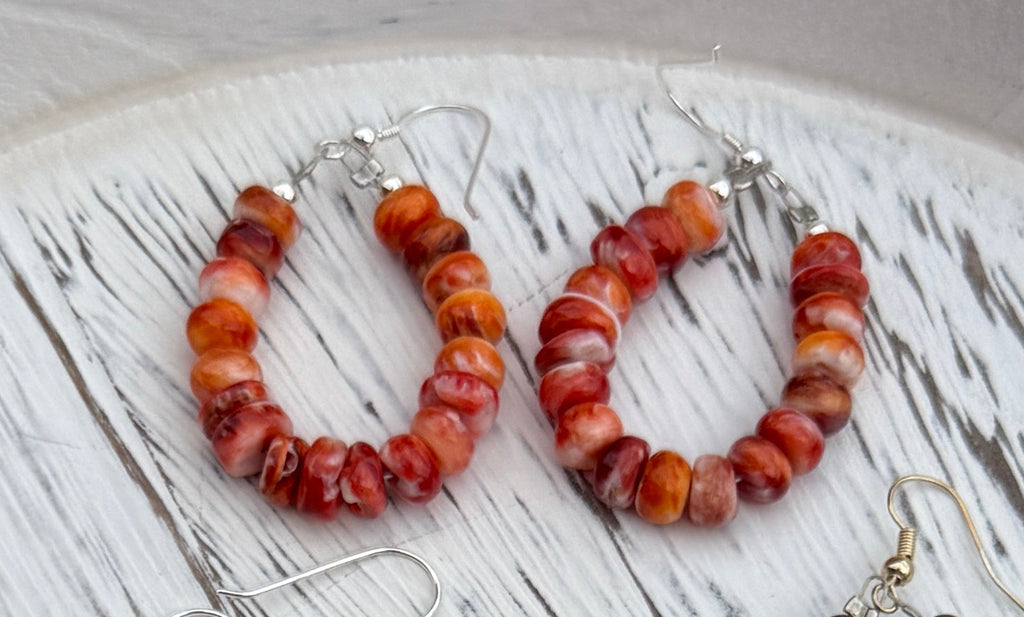 Orange & Red Spiny Oyster Earrings