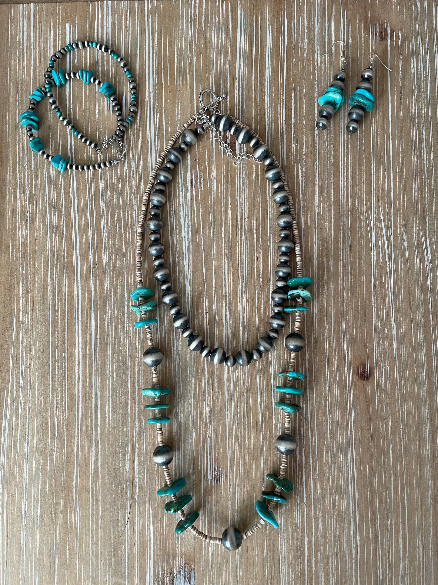 Heishi, Navajo Pearl & Turquoise Necklace