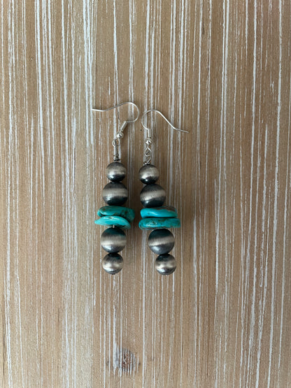 Navajo Pearl & Turquoise Earrings