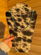 Turquoise, Purple & Stamped Sterling Necklace