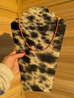 Orange Spiny Oyster, Turquoise & Sterling Heart Necklace