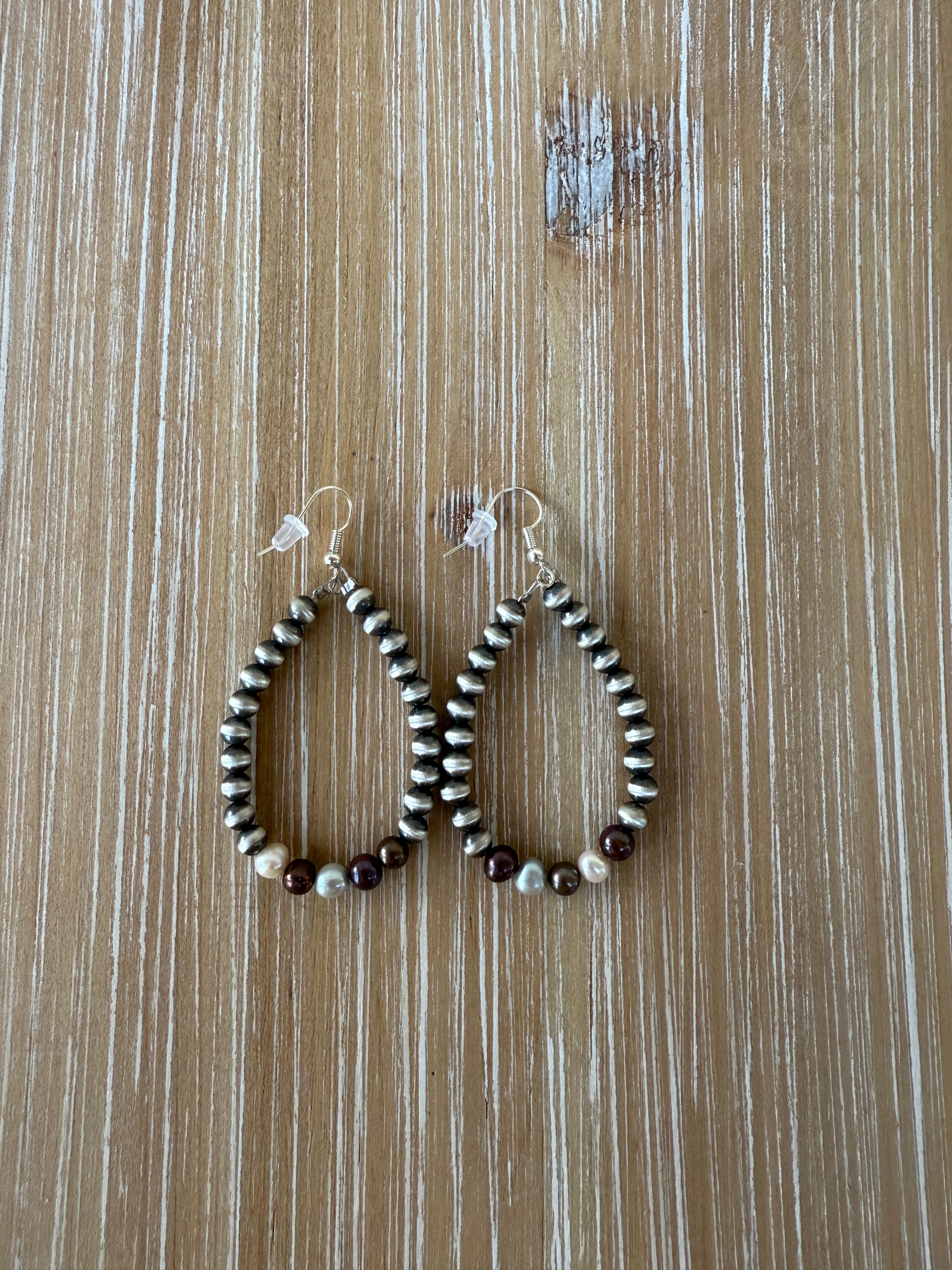 Navajo & Freshwater Pearl Earrings
