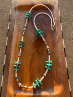 Heishi Shell, Turquoise & Sterling Silver Necklace