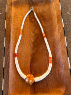 Graduated Spiny Oyster & Flower Necklace