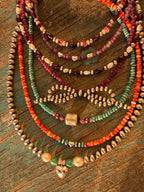 Lepidolite, Ruby & Sterling Heart Necklace