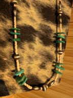 Heishi Shell, Turquoise & Sterling Silver Necklace