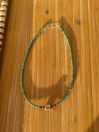 Turquoise, Purple & Stamped Sterling Necklace