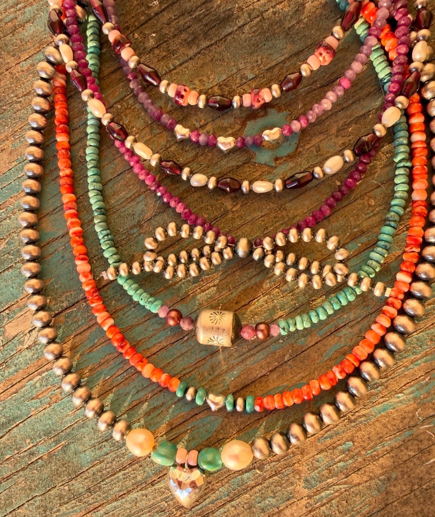 Ruby & Sterling Pearl Bow Necklace