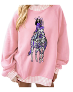 Pink Gingham Mock Neck - 6 Designs - Pre Order