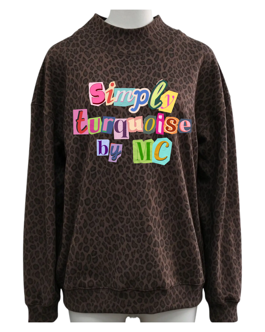 Cheetah Mock Neck - Scrapbook Letters - Pre Order