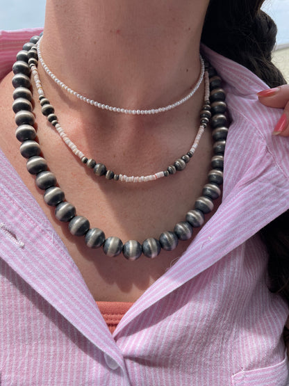 Navajo Pearl & Pink Heishi Necklace