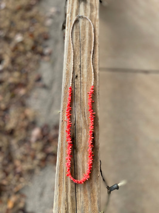 Pink Coral & Heishi Necklace