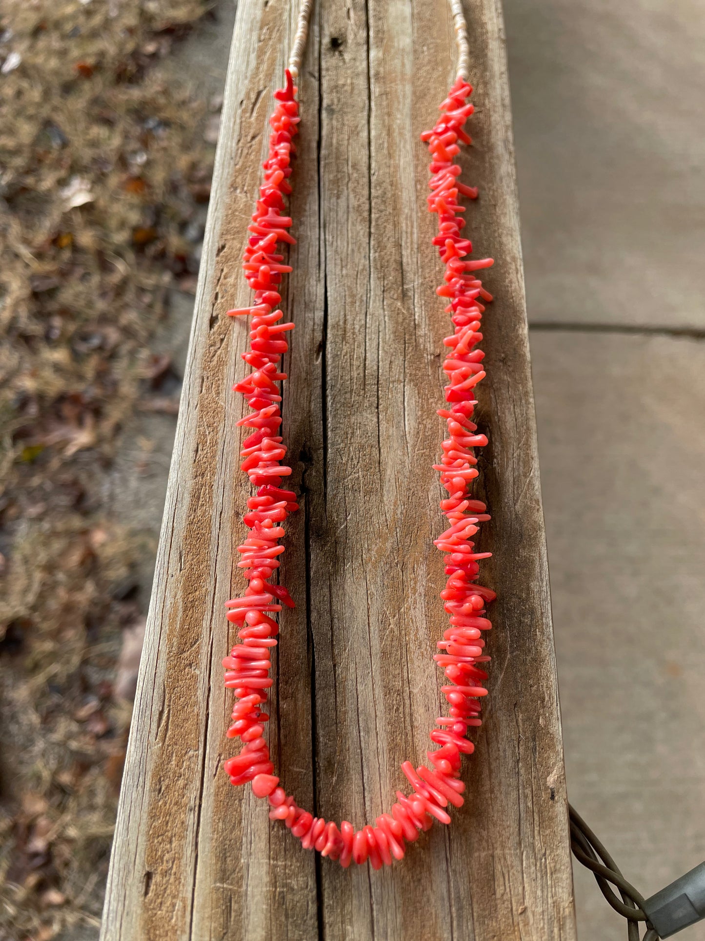 Pink Coral & Heishi Necklace